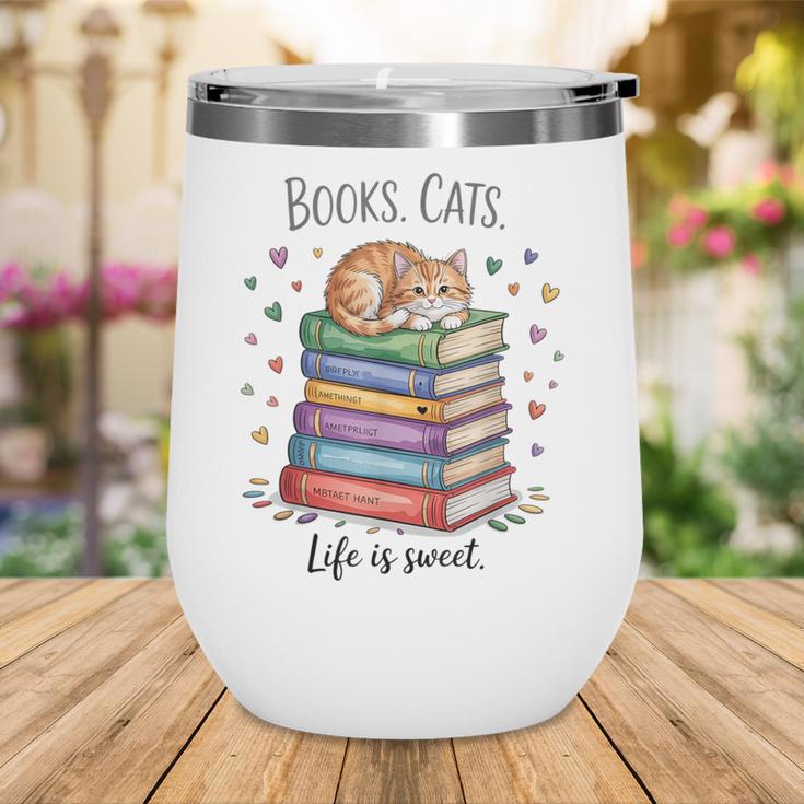 Cats Books Lover Men Women Wine Tumbler