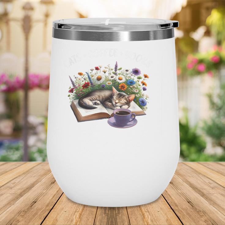 Cats Coffee Books Wine Tumbler