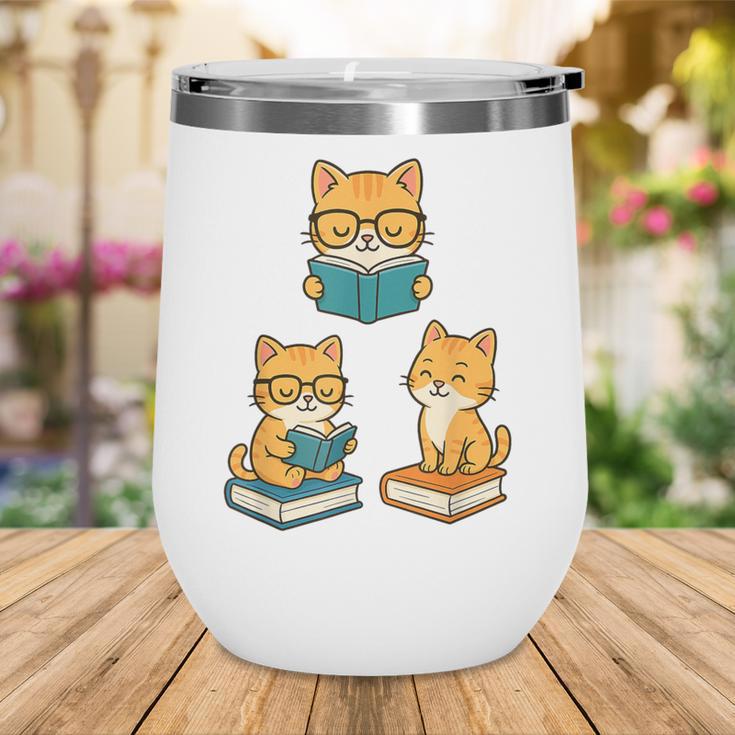 Cats Reading Book Lover Reading Bookworm Reader Wine Tumbler