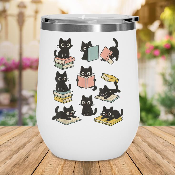 Cats Reading Books Cat Lover Wine Tumbler Cats Reading Books Cat Lover Wine Tumbler