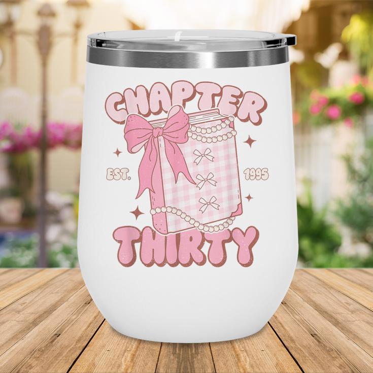 Chapter Thirty Est 1995 Cute 30th Birthday Book Bow Coquette Wine Tumbler