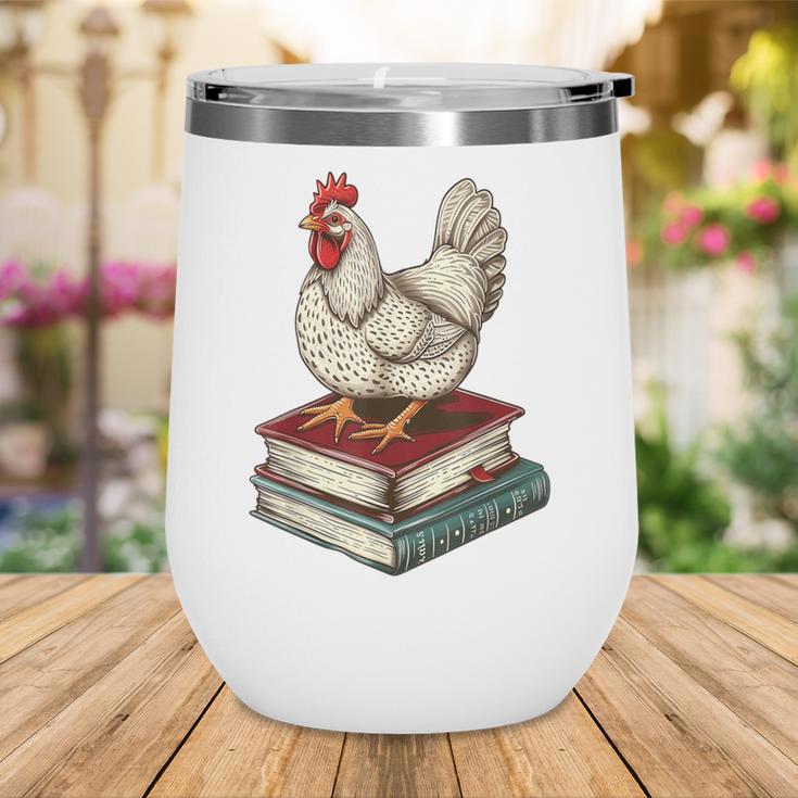Chicken Books Back To School First Day Of School Boys Girls Wine Tumbler