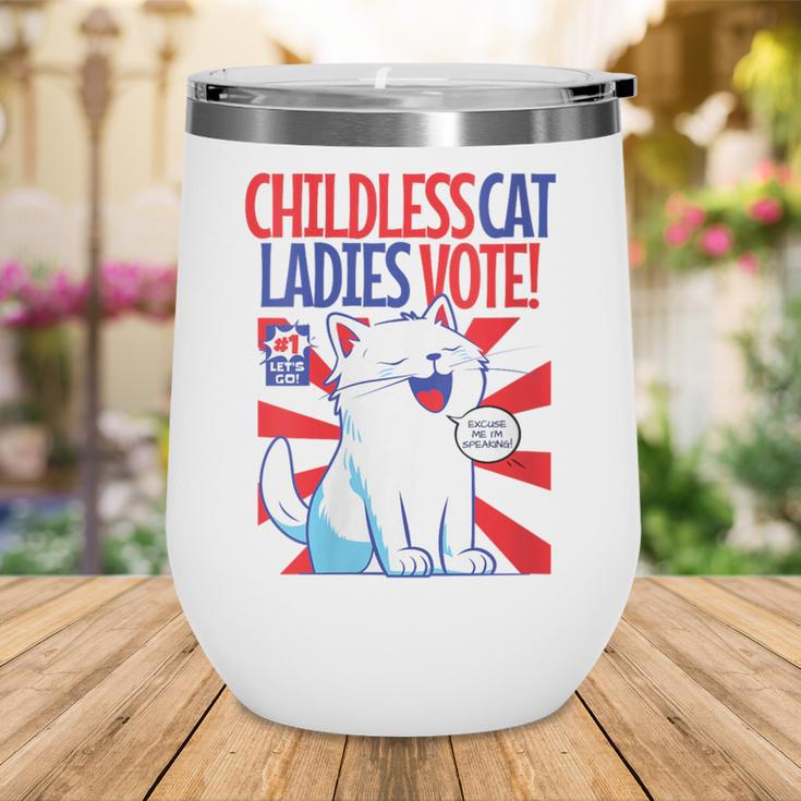 Childless Cat Ladies Vote Kamala Harris Cute Comic Book Cat Wine Tumbler Childless Cat Ladies Vote Kamala Harris Cute Comic Book Cat Wine Tumbler