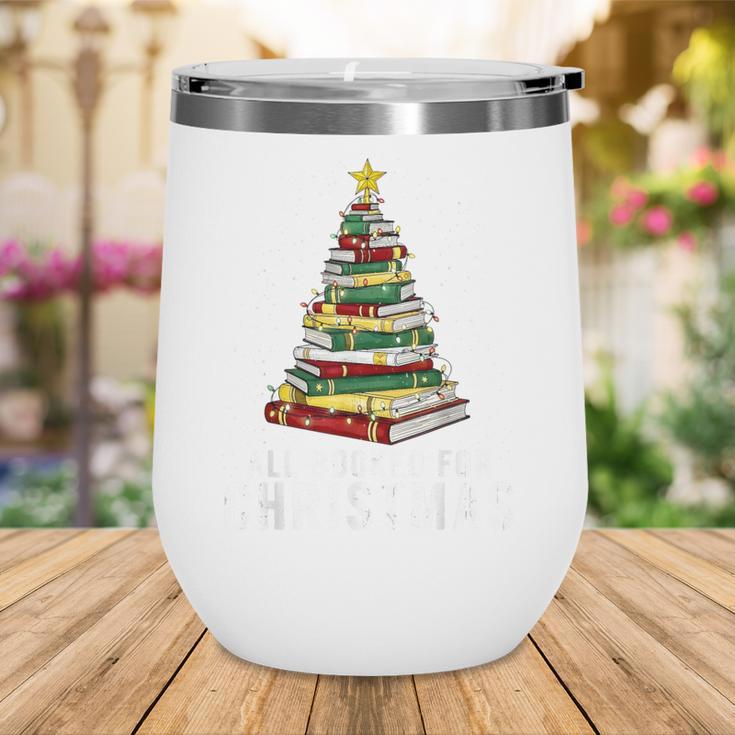 Christmas Book Tree All Booked For Xmas Wine Tumbler