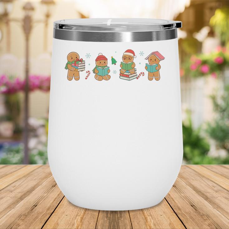 Christmas Library Gingerbread Man Books Lover Bookish Wine Tumbler Christmas Library Gingerbread Man Books Lover Bookish Wine Tumbler