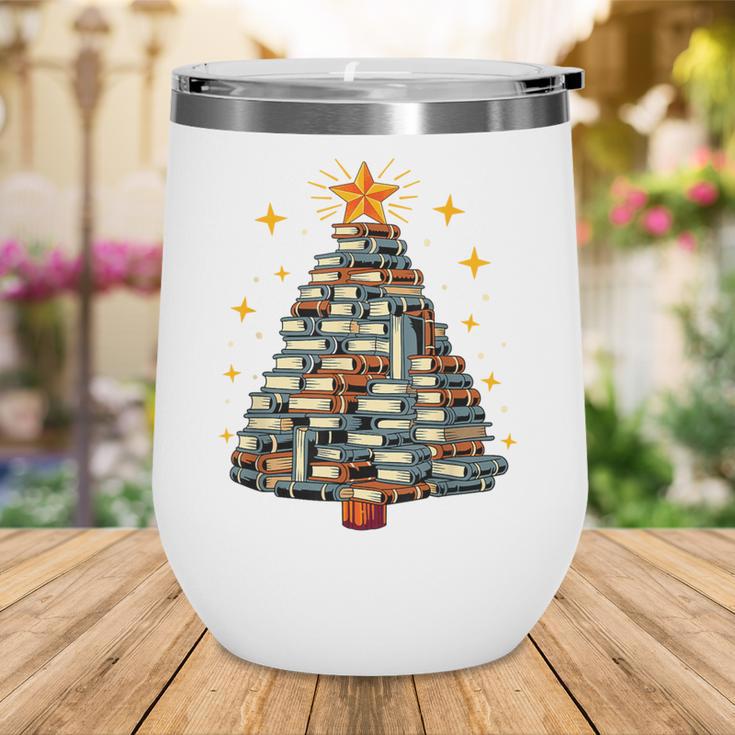 Christmas Tree Books Wine Tumbler
