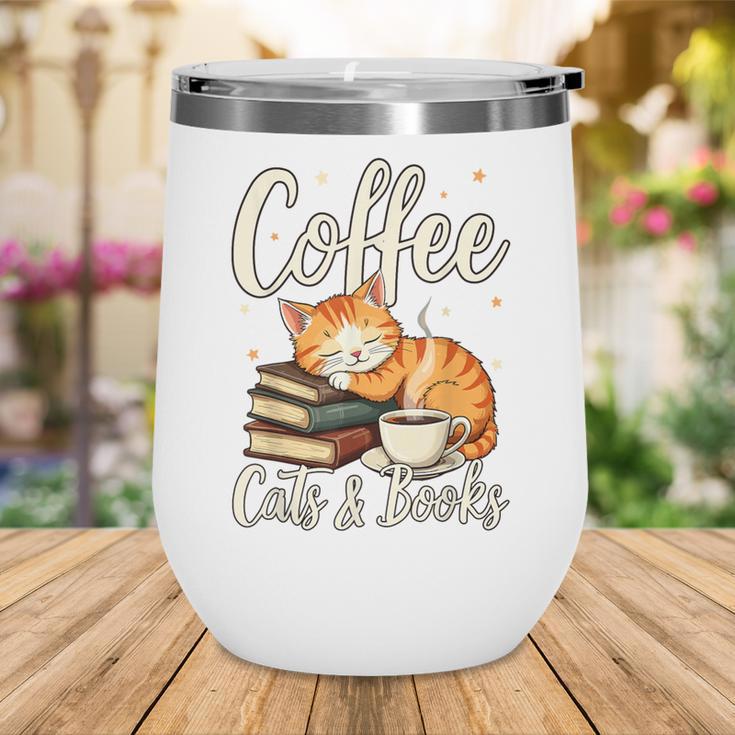 Coffee Cats And Books Lover For Women & Men Coffee Wine Tumbler