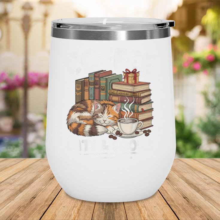 Coffee Cats And Books Cats And Reading Lovers Wine Tumbler