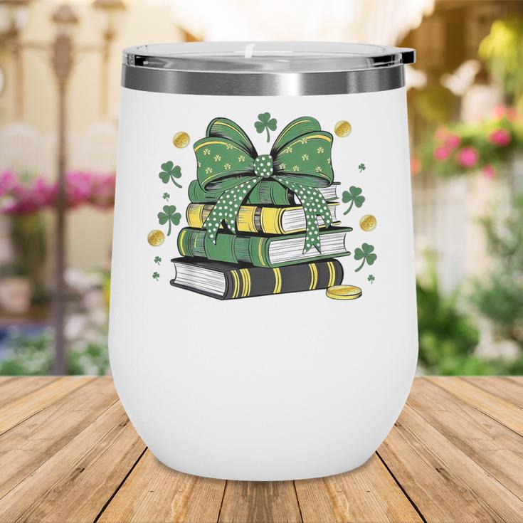 Coquette Bow Books St Patrick's Shamrock Bookworm Librarian Wine Tumbler Coquette Bow Books St Patrick's Shamrock Bookworm Librarian Wine Tumbler