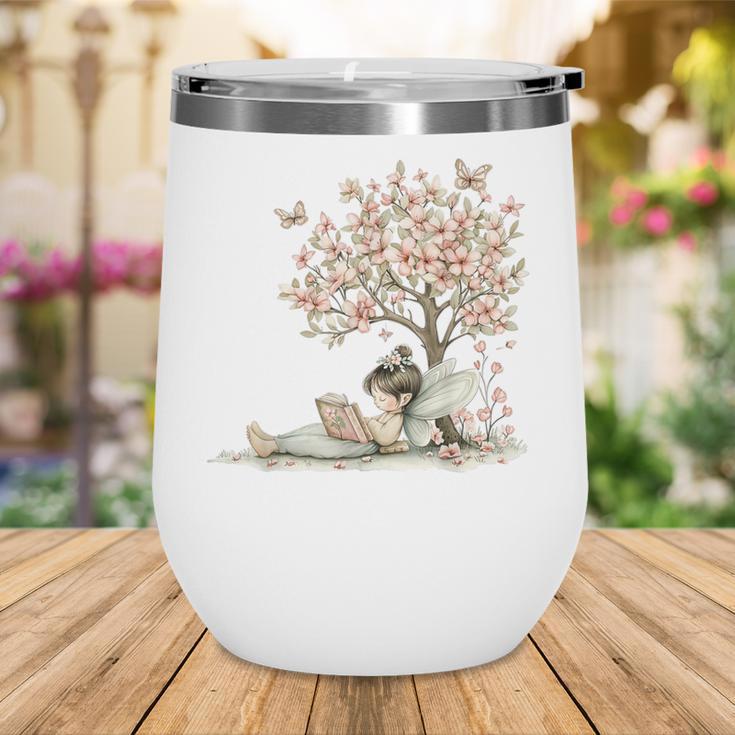 Cute Fairy Reading Fairycore Aesthetic Book Lover Wine Tumbler Cute Fairy Reading Fairycore Aesthetic Book Lover Wine Tumbler