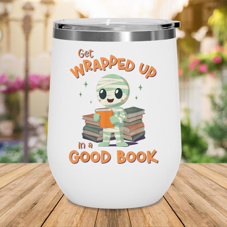 Cute Halloween Teacher Librarian Mummy Reading Books Wine Tumbler