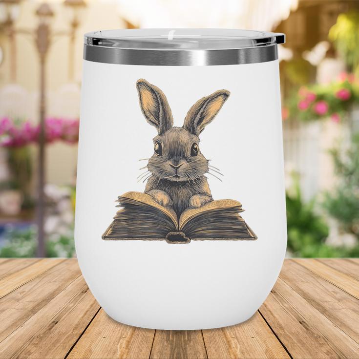 Cute Rabbit Bunny Book Lover Wine Tumbler