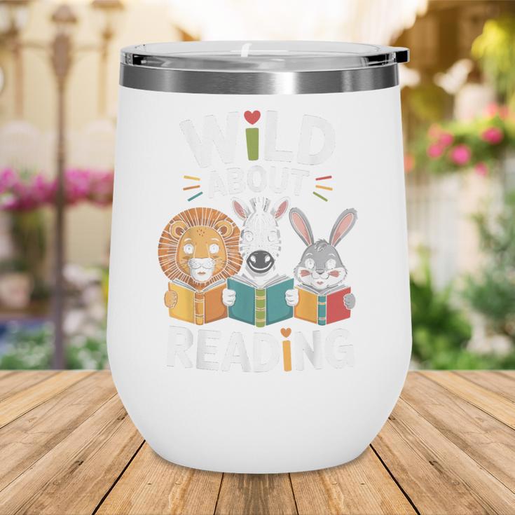 Cute Wildlife Zoo Animals For Book Reader Bookworms Wine Tumbler