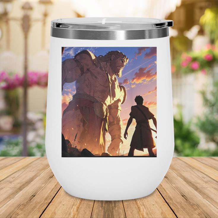 David And Goliath Bible Book Of Samuel Famous Bible Story Wine Tumbler