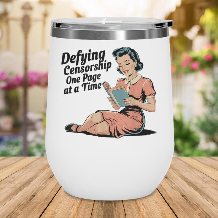 Defying Censorship One Page At a Time Read Banned Books Wine Tumbler