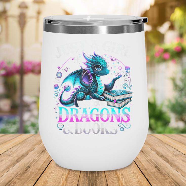 Dragon Reading Just A Girl Who Loves Dragons And Books Wine Tumbler