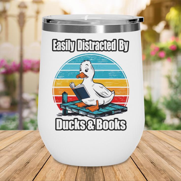 Ducks Books Lover Easily Distracted By Ducks & Books Wine Tumbler