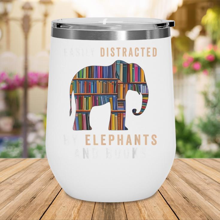 Easily Distracted By Elephants And Books Elephant Wine Tumbler
