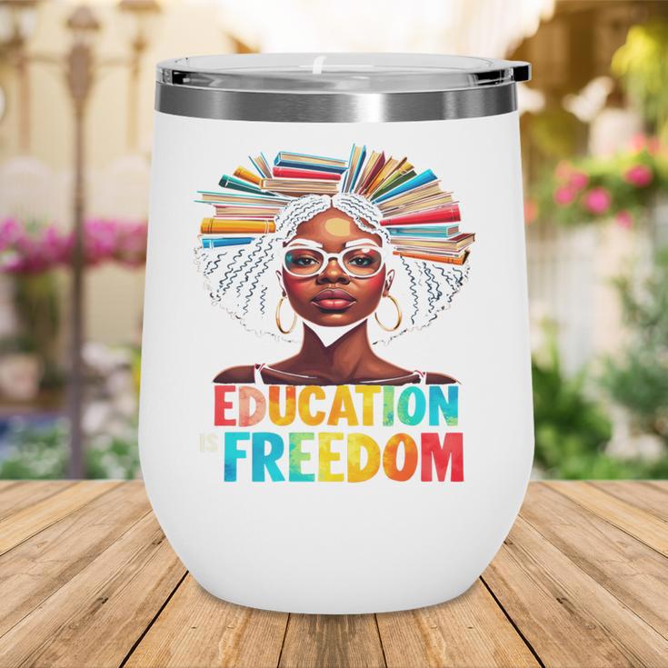 Education Is Freedom Afro Books Wine Tumbler