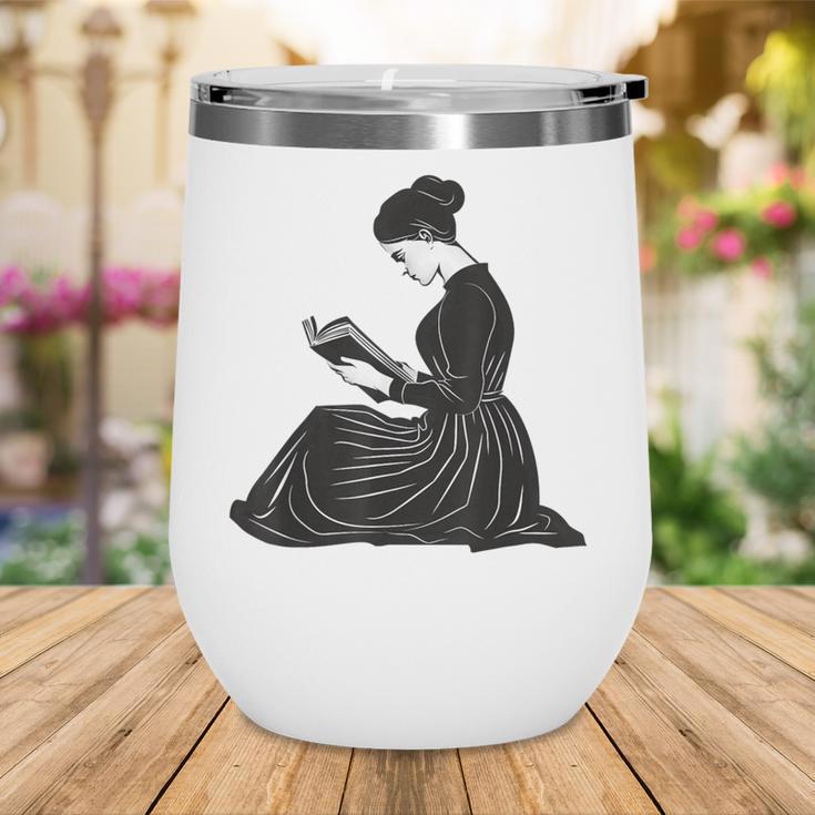 Emily Dickinson Reading A Book Wine Tumbler