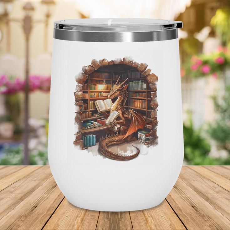 Fantasy Dragon Reading Book Lover Wine Tumbler