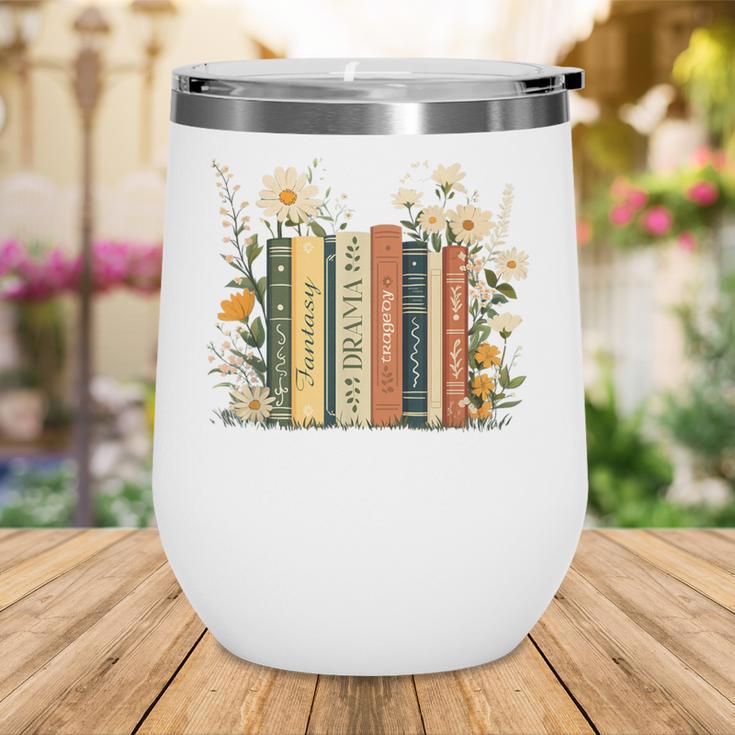 Fantasy Drama Tragedy Book Floral Subtle Wine Tumbler