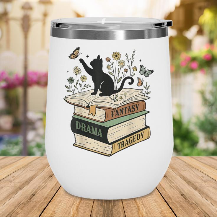 Fantasy Drama Tragedy Cat Book Lover Reading Humor Wine Tumbler Fantasy Drama Tragedy Cat Book Lover Reading Humor Wine Tumbler