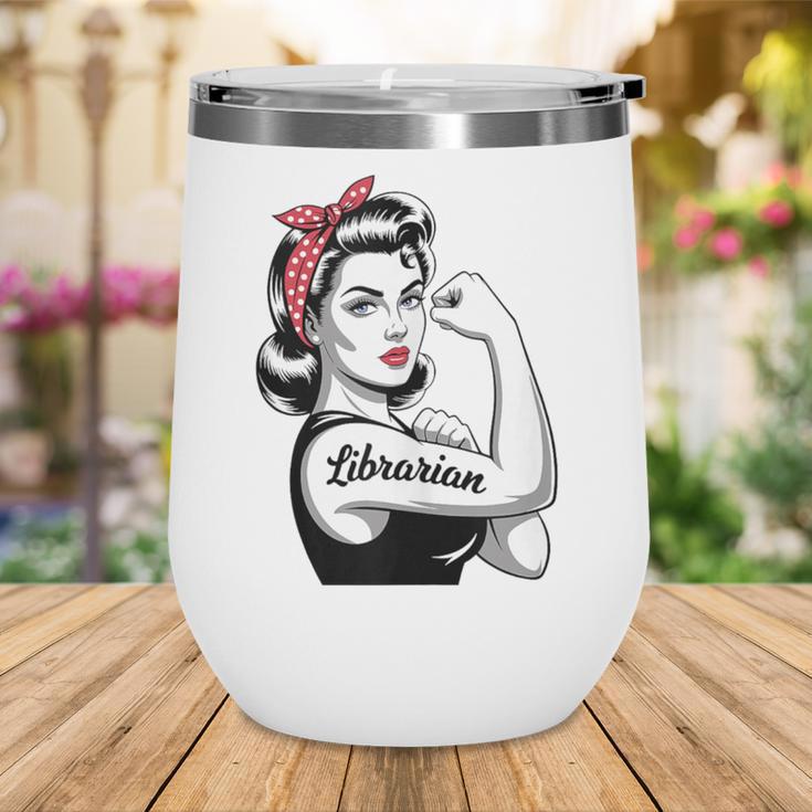 Female Librarian Rosie Riveter Book Guardian Woman Wine Tumbler Female Librarian Rosie Riveter Book Guardian Woman Wine Tumbler