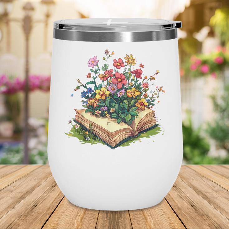 Floral Book Bloom Wildflowers Literature Nature Fantasy Wine Tumbler Floral Book Bloom Wildflowers Literature Nature Fantasy Wine Tumbler