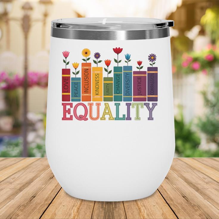 Floral Flower Book Equality Human Rights Women's Rights Wine Tumbler Floral Flower Book Equality Human Rights Women's Rights Wine Tumbler