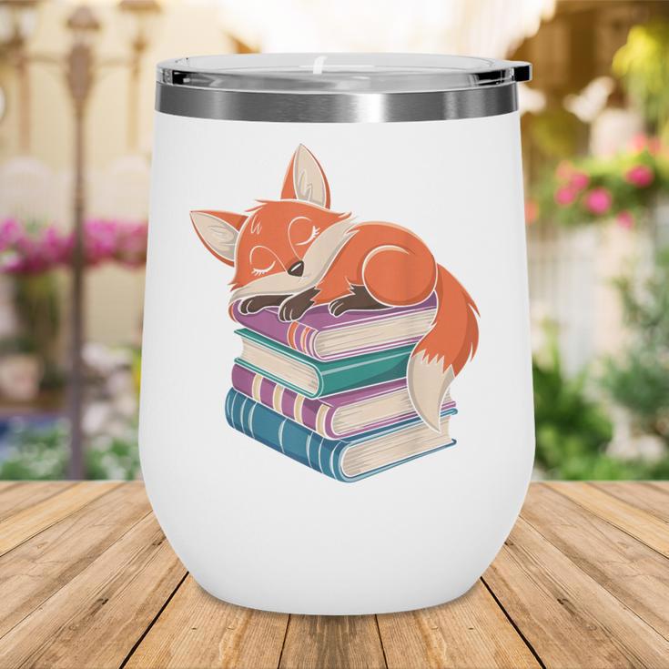 Fox Reading Book Pajama Sleep Wine Tumbler