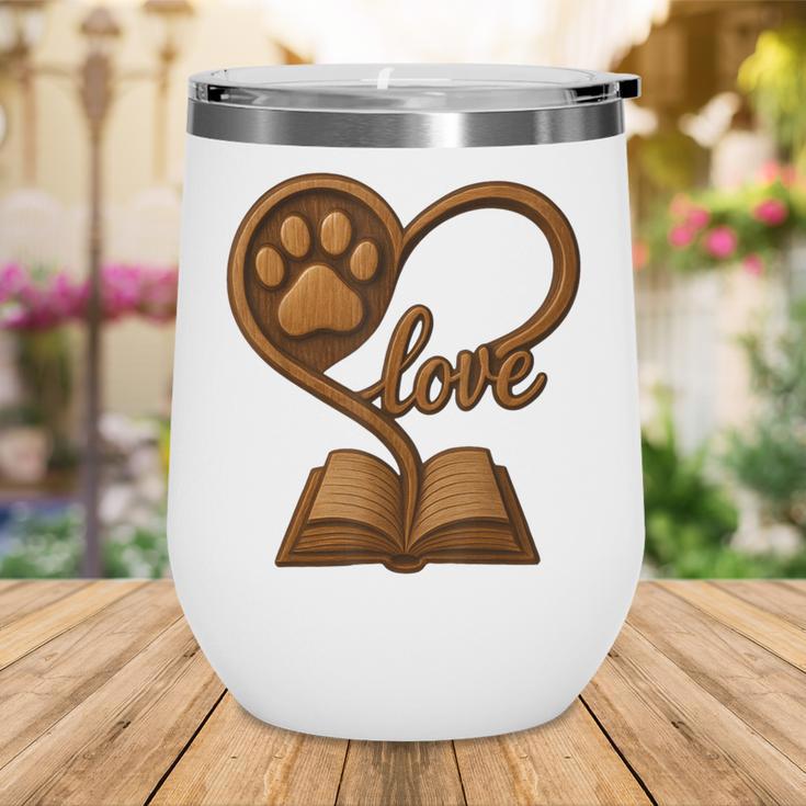 Girl Who Loves Dogs & Books Heart Dog Lover Reader Reeding Wine Tumbler Girl Who Loves Dogs & Books Heart Dog Lover Reader Reeding Wine Tumbler