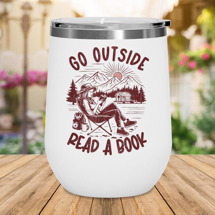 Go Outside Read a Book Vintage Bibliophiles Wine Tumbler