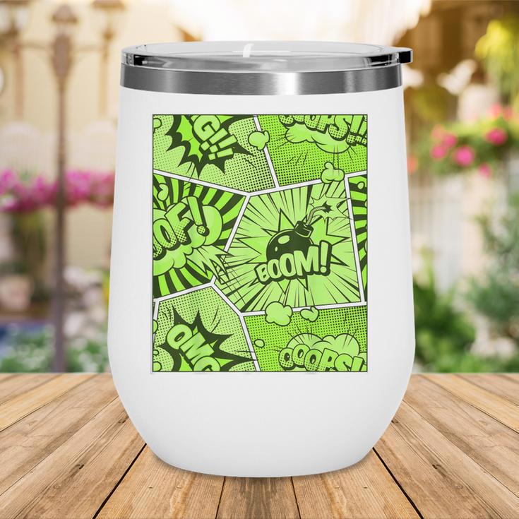 Green Comic Book Green Graphic Wine Tumbler Green Comic Book Green Graphic Wine Tumbler