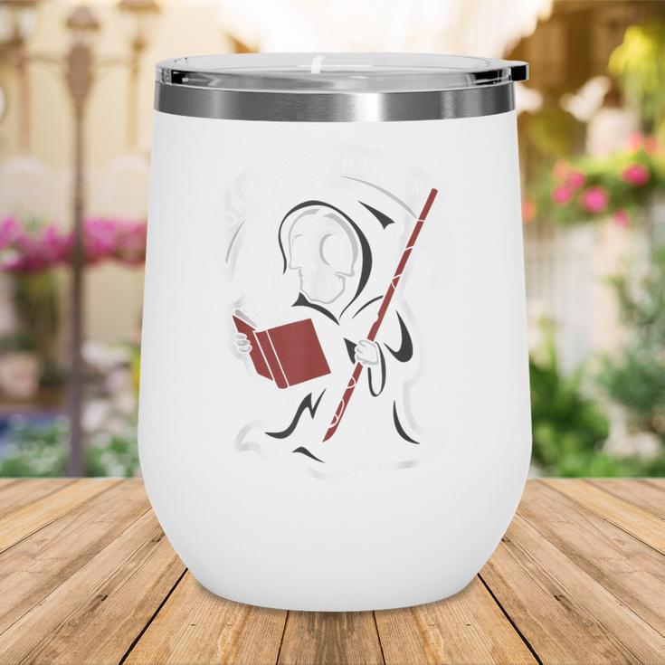 Grim Reaper Bookworm Cute Book Reading Halloween Wine Tumbler