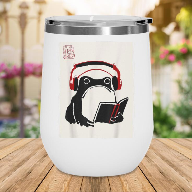 Grumpy Frog Books Music Kawaii Ink Japanese Wine Tumbler