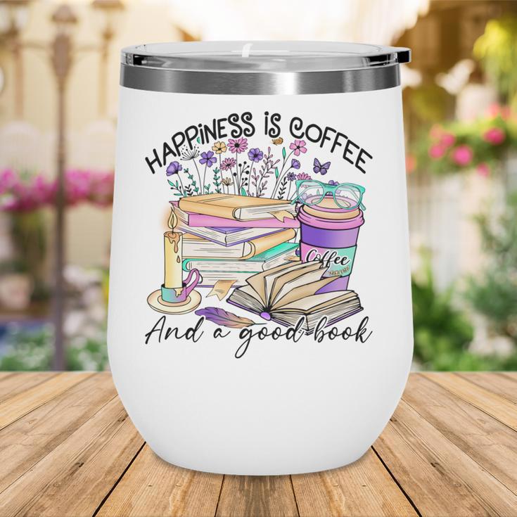 Happiness Is Coffee And a Good Book Women Love Reading Book Wine Tumbler