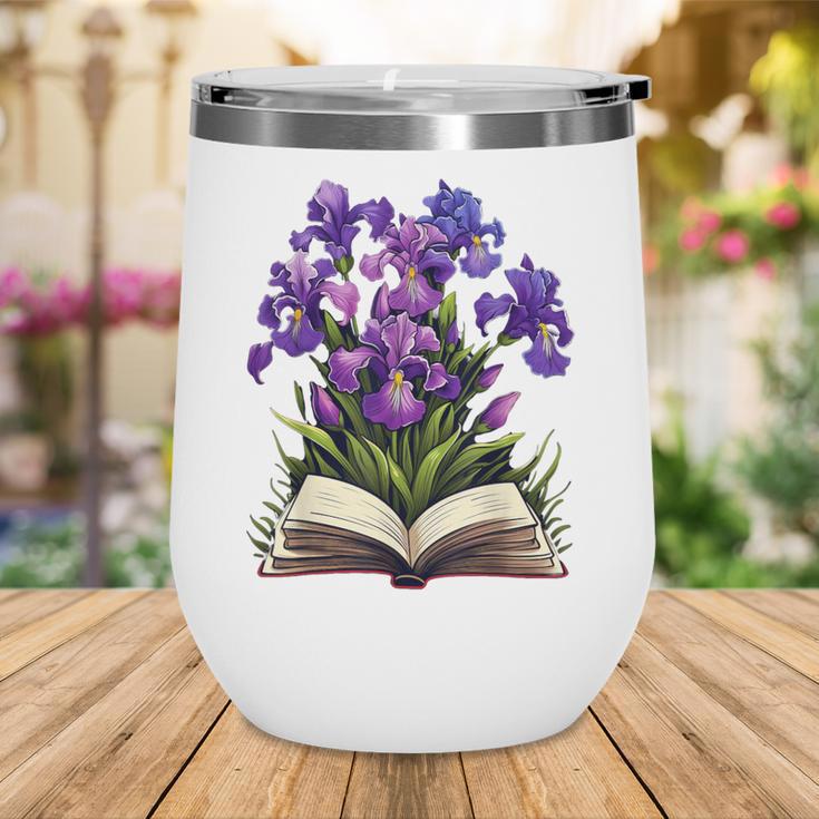 Irises Flowers Book Iris Floral Wine Tumbler