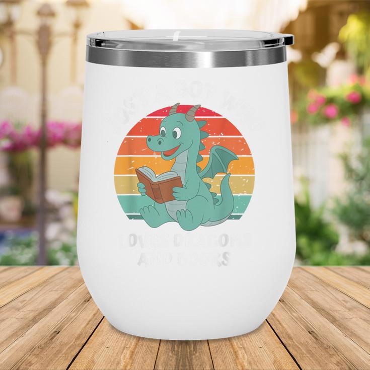 Just A Boy Who Loves Dragons And Books Kids Toddler Baby 5T Wine Tumbler