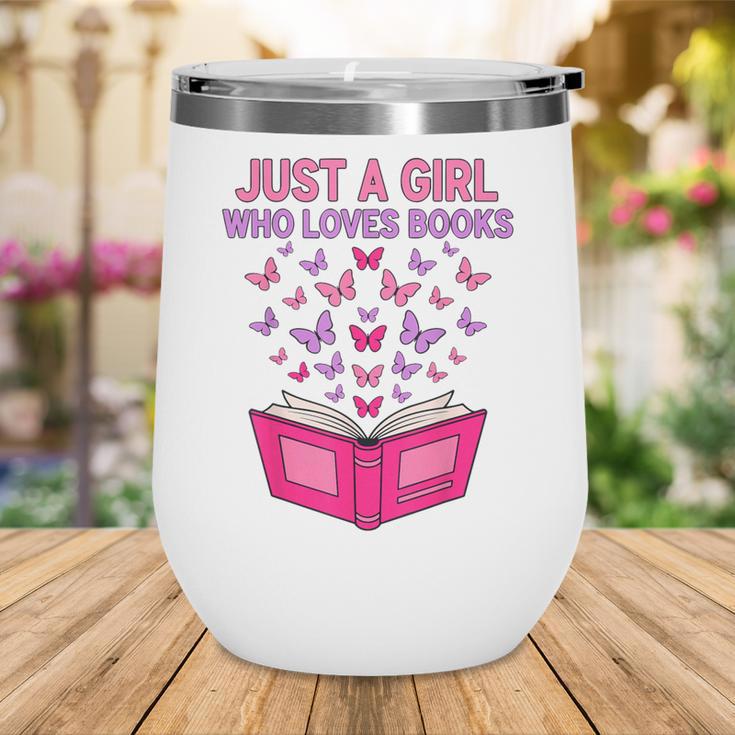 Just A Girl Who Loves Books Butterflies Reading Wine Tumbler Just A Girl Who Loves Books Butterflies Reading Wine Tumbler