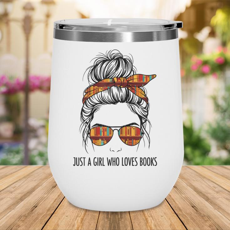 Just a Girl Who Loves Books Pajamas Shirt Reading Book Lover Wine Tumbler