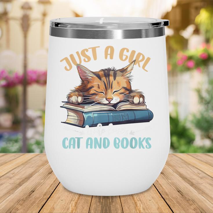Just a Girl Who Loves Cats And Books Kitties Pet Art Lover Wine Tumbler Just a Girl Who Loves Cats And Books Kitties Pet Art Lover Wine Tumbler