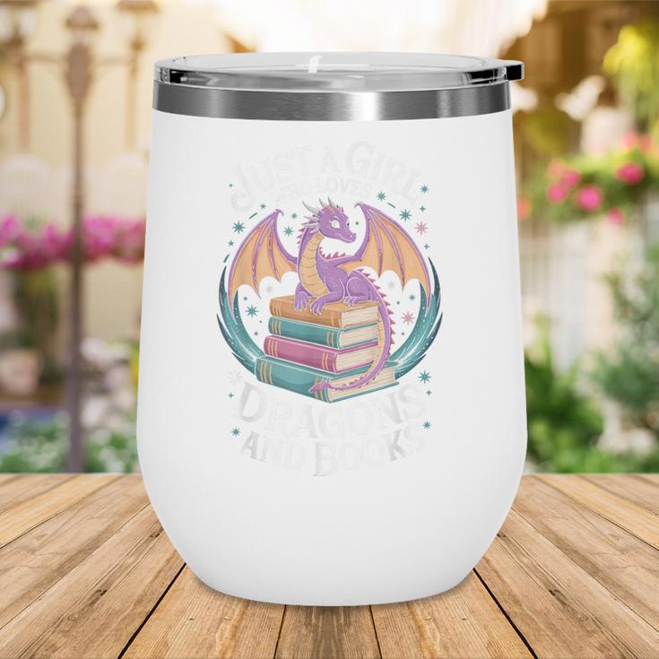 Just A Girl Who Loves Dragons And Books Fantasy Reader Wine Tumbler
