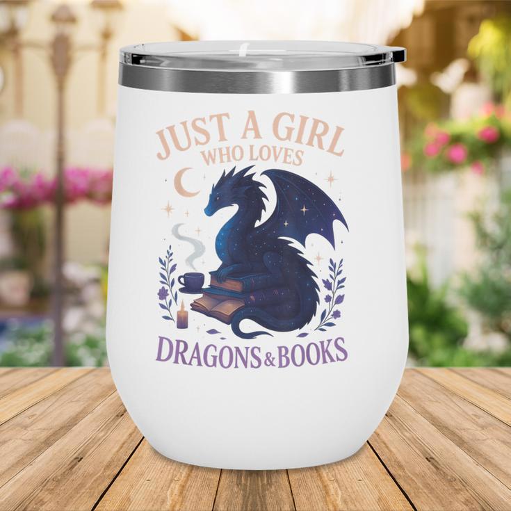 Just a Girl Who Loves Dragons And Books Fantasy Wine Tumbler Just a Girl Who Loves Dragons And Books Fantasy Wine Tumbler