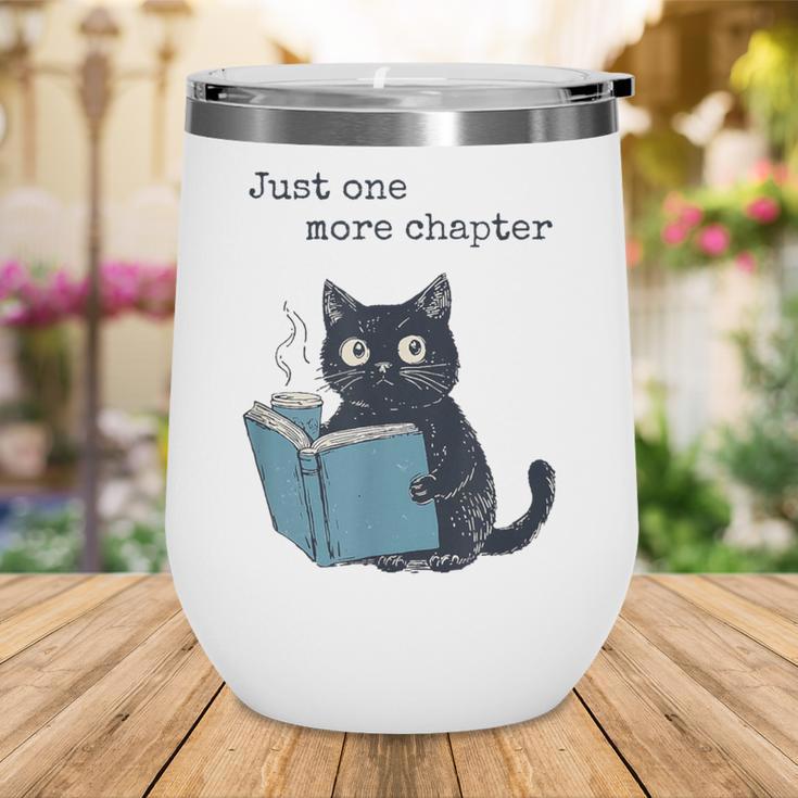 Just One More Chapter Bookworm Cat Book Lover Wine Tumbler