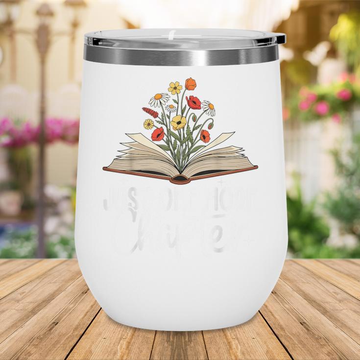 Just One More Chapter Floral Book Reading Girl Bookworm Wine Tumbler