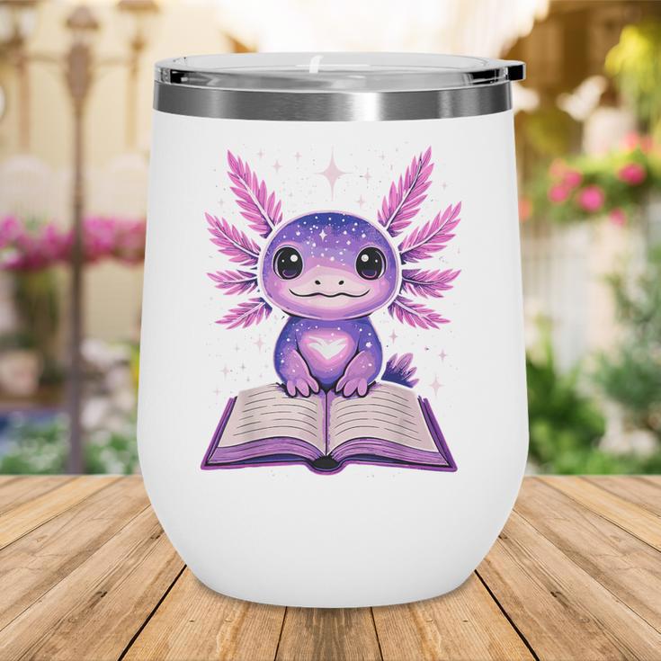 Kawaii Axolotl Cute Axolotls Reading Book Wine Tumbler Kawaii Axolotl Cute Axolotls Reading Book Wine Tumbler