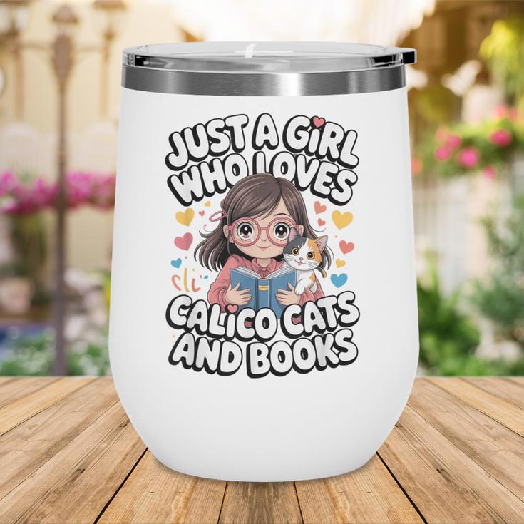 Kawaii Cat And Books Just A Girl Who Loves Both Wine Tumbler Kawaii Cat And Books Just A Girl Who Loves Both Wine Tumbler
