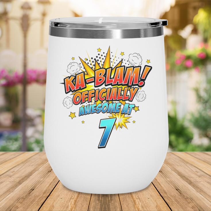Kids Ka-Blam 7 Year Old Boys 7th Birthday Comic Book Super Hero Wine Tumbler Kids Ka-Blam 7 Year Old Boys 7th Birthday Comic Book Super Hero Wine Tumbler