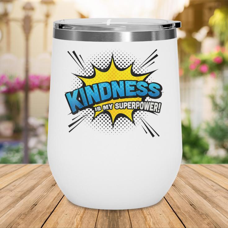 Kindness Is My Superpower Retro Comic Book T-Shirt Wine Tumbler